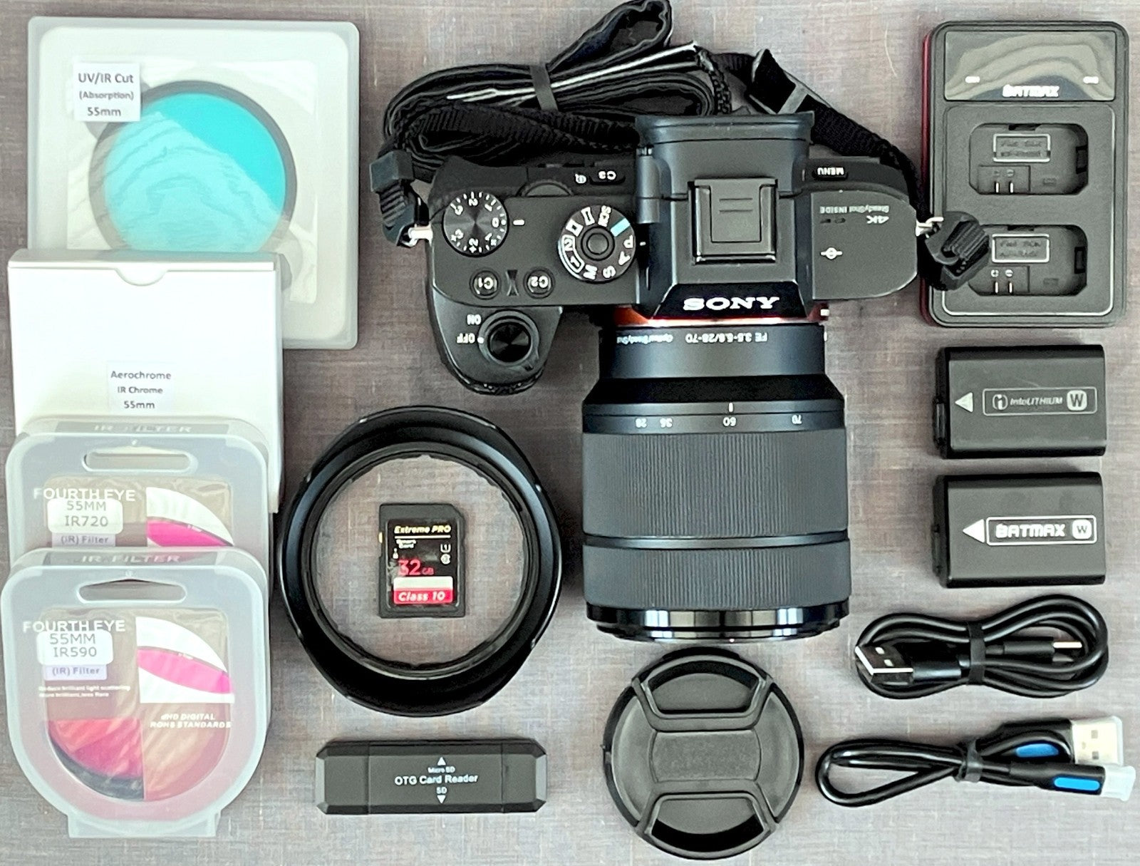 Sony A7R II FULL SPECTRUM/IR CONVERTED 42.4MP Camera, 28 70mm Lens  Complete Kit10
